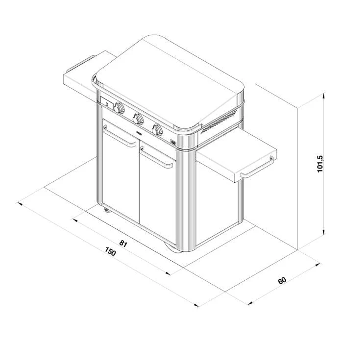 570382854801 - Eno - Chariot Enosign Noir & Inox 80 cm - Image 3