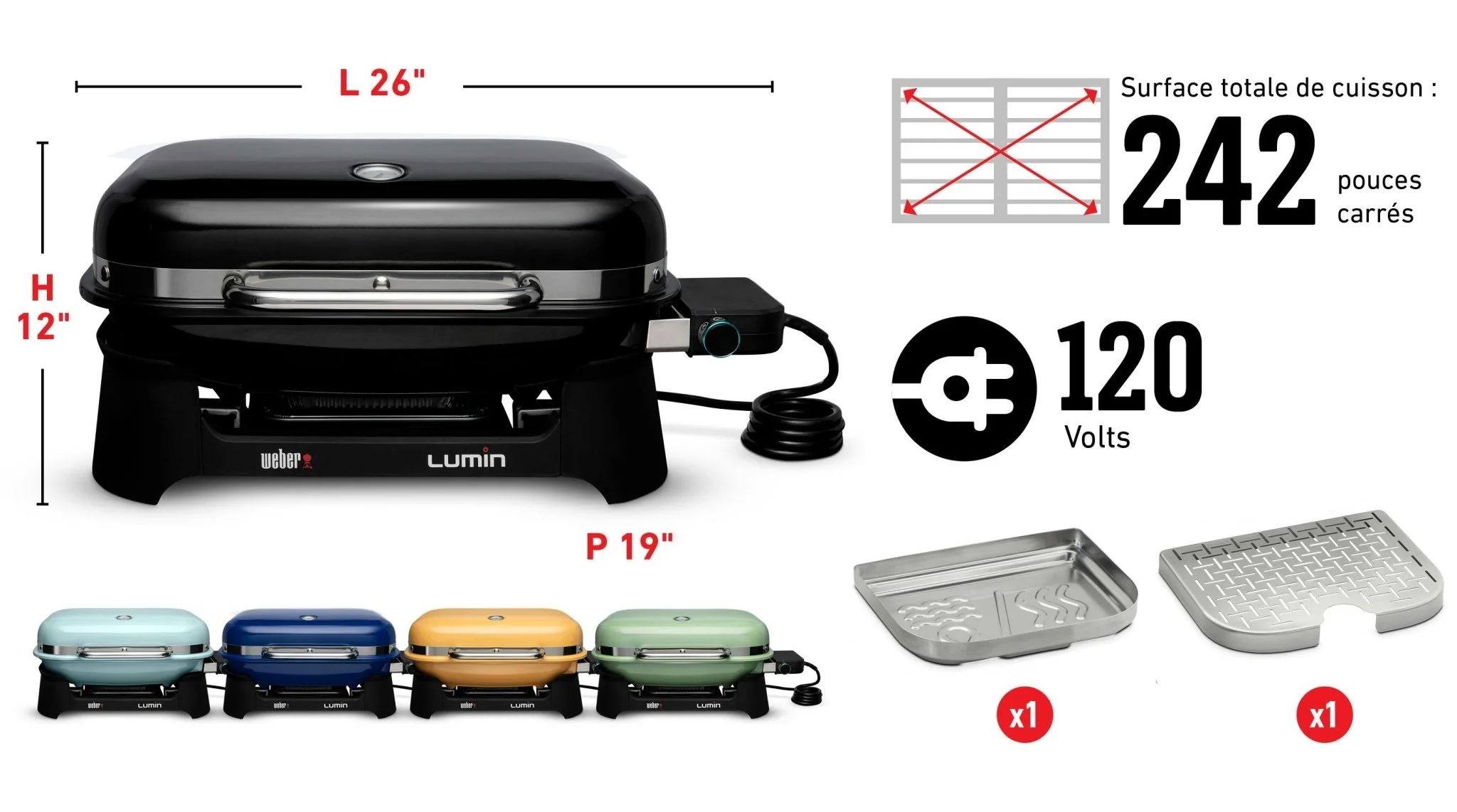 BBQ électrique Weber Lumin Noir - 92010901 - Image 6