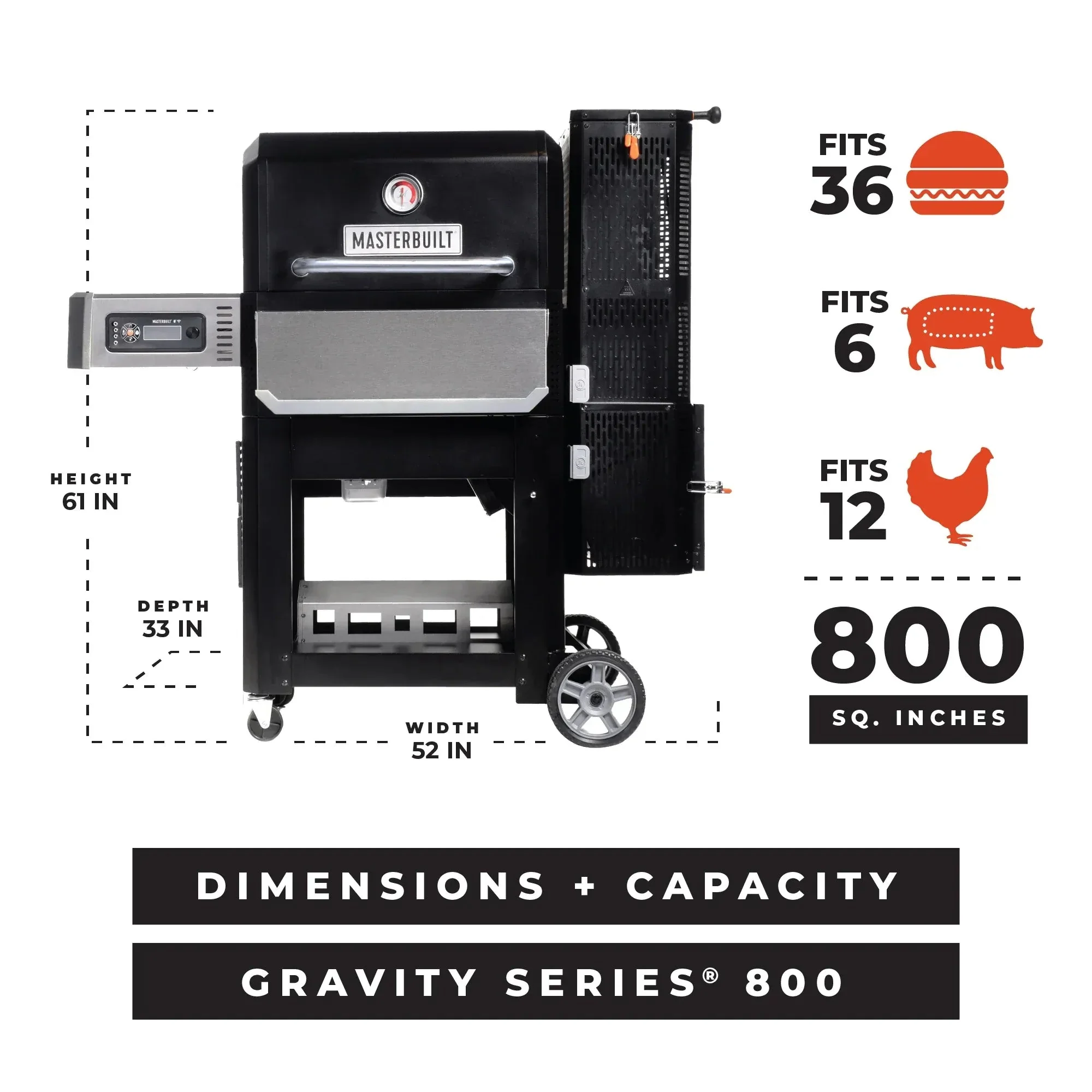 MB20040221 - Gravity Series 800 Digital Charcoal Griddle + Grill + Smoker - Image 4