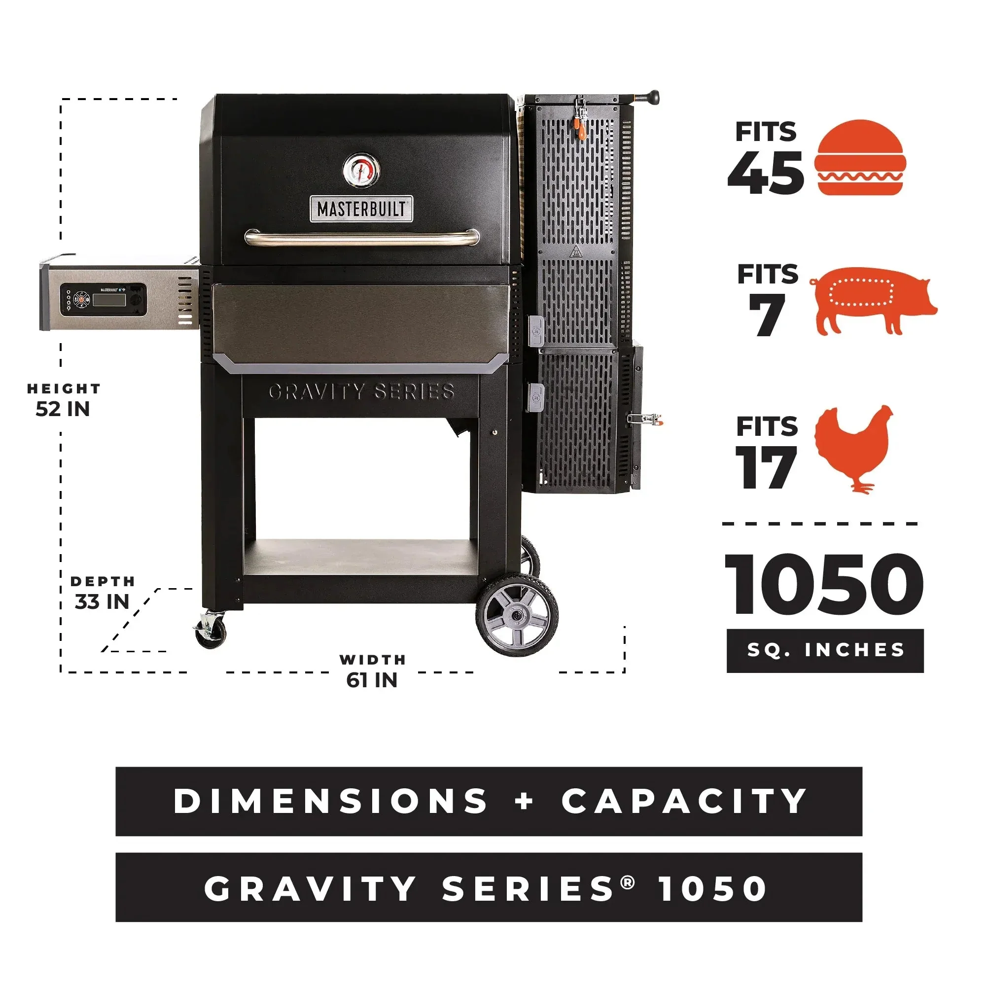 MB20041220 - Gravity Series 1050 Digital Charcoal Grill + Smoker - Image 3
