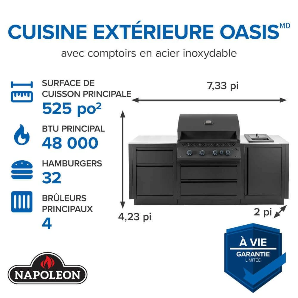 OOK-002 - Napoleon Cuisine OASIS Built-In 32" Comptoir Stainless Phantom LP - Image 4
